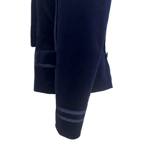 NWOT Navy Velvet Double-Breasted Military Jacket - Picture 8 of 14